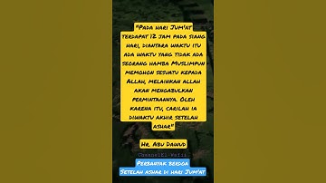 Perbanyaklah Berdoa Setelah Ashar Di Hari Jum