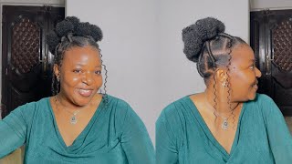 Beautiful African threading DIY Hairstyle with Brazilian wool and kinky extension