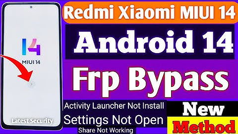 Redmi Miui 14 Frp Bypass Activity Launcher Not Install || Redmi Miui 14 Frp Bypass Share Not working