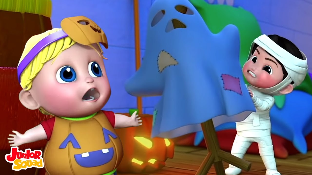 De miedo Peek a boo | Dibujos animados | Feliz Halloween | Junior Squad Español | Rimas para niños