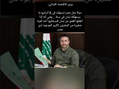 وزير الاقتصاد اللبناني دولة مثل مصر تستهلك في 3 أسابيع ما يستهلكه لبنان في سنة