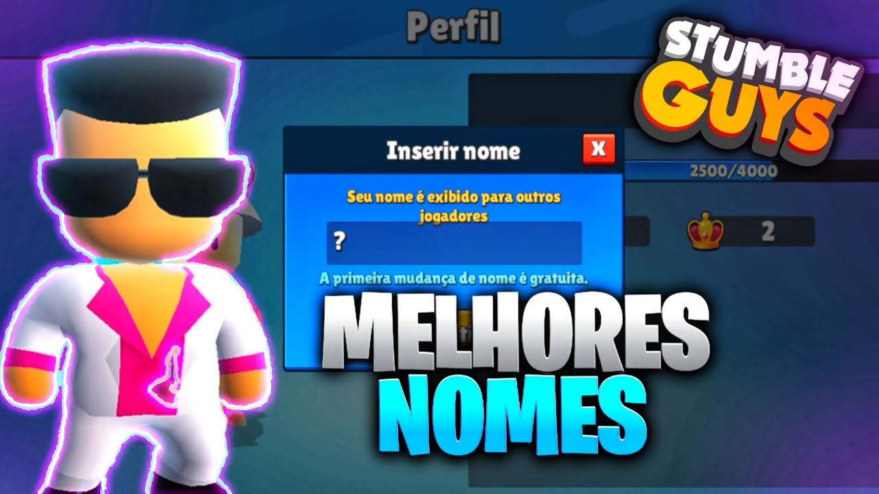 MELHORES NOMES PARA STUMBLE GUYS - MELHORES NOMES - YouTube