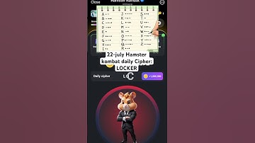 22-July Hamster Kombat daily cipher | Binance Listing #airdrops #ciphercodes #hamsterkombat
