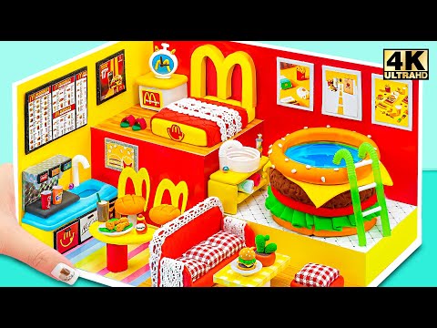 DIY Build McDonalds Bedroom, Kitchen, Beef Burger Pool from Clay