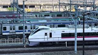 E235系山手線　E531系・E657系常磐線　E233系1000番台京浜東北線　新幹線　大井車両基地から出庫　さまざまな列車🚃が行き交う　【約3分】