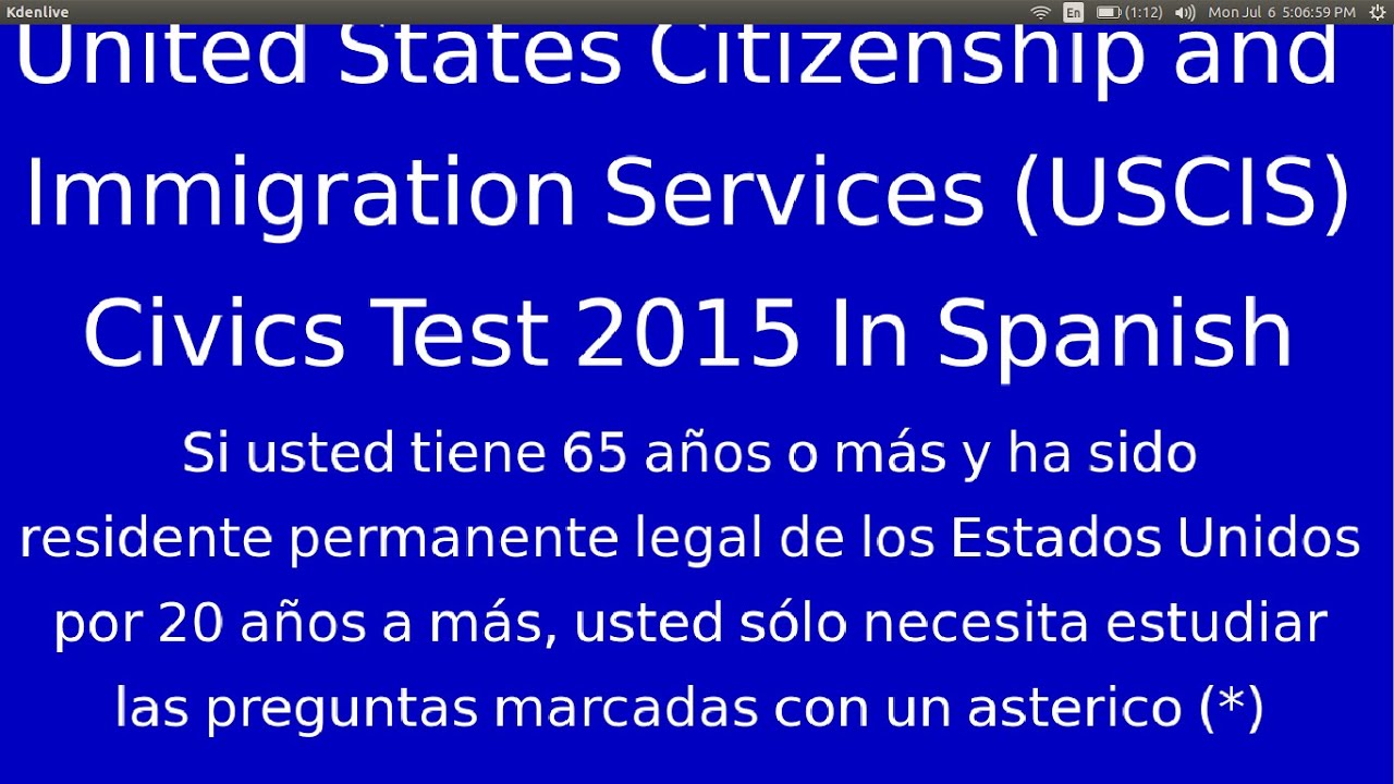 US Citizenship Naturalization Test 2015 OFFICIAL Spanish ...