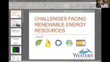 Energy 101 - Lecture 19 - Renewable Energy Challenges