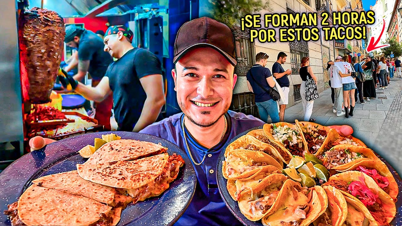 La gente se forma HORAS por estos TACOS🌮 en MADRID🇪🇸😱