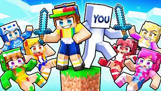 You Meet MY CRAZY FAN GIRLS On ONE BLOCK in Minecraft!