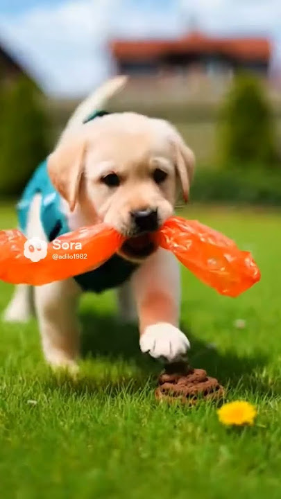 cute puppy always cleaning after p...p#shorts #cute #viral #trend