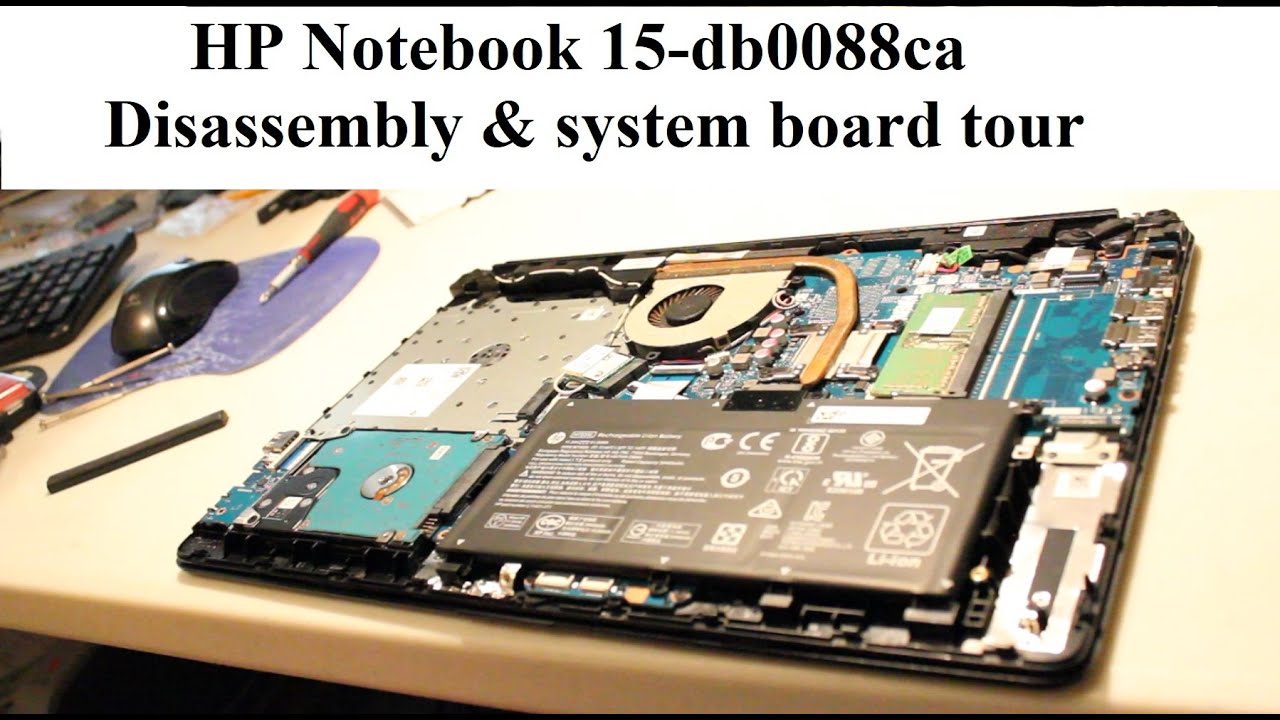 外装破損あり　hp 15-db0214AU AMD SSD128Gb HP Notebook 15-db0088ca Disassembly for Service - YouTube