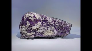 Fine Mineral Collection: Calcite on Quartz var. Amethyst from Iraí, Rio Grande do Sul, Brazil
