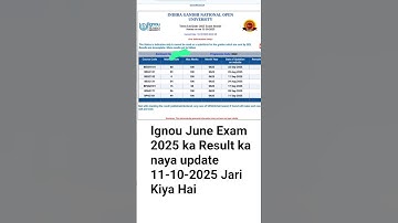 Breaking News) IGNOU June 2025 Exam Result 14th Big Update Published | IGNOU Exam Result