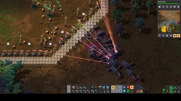 Factorio Laser Turrets in action