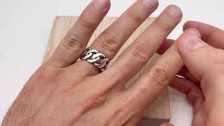 Мужское серебряное кольцо цепь Казанова, широкое, серебро 925, перстень. Ювелирная компания Юмила