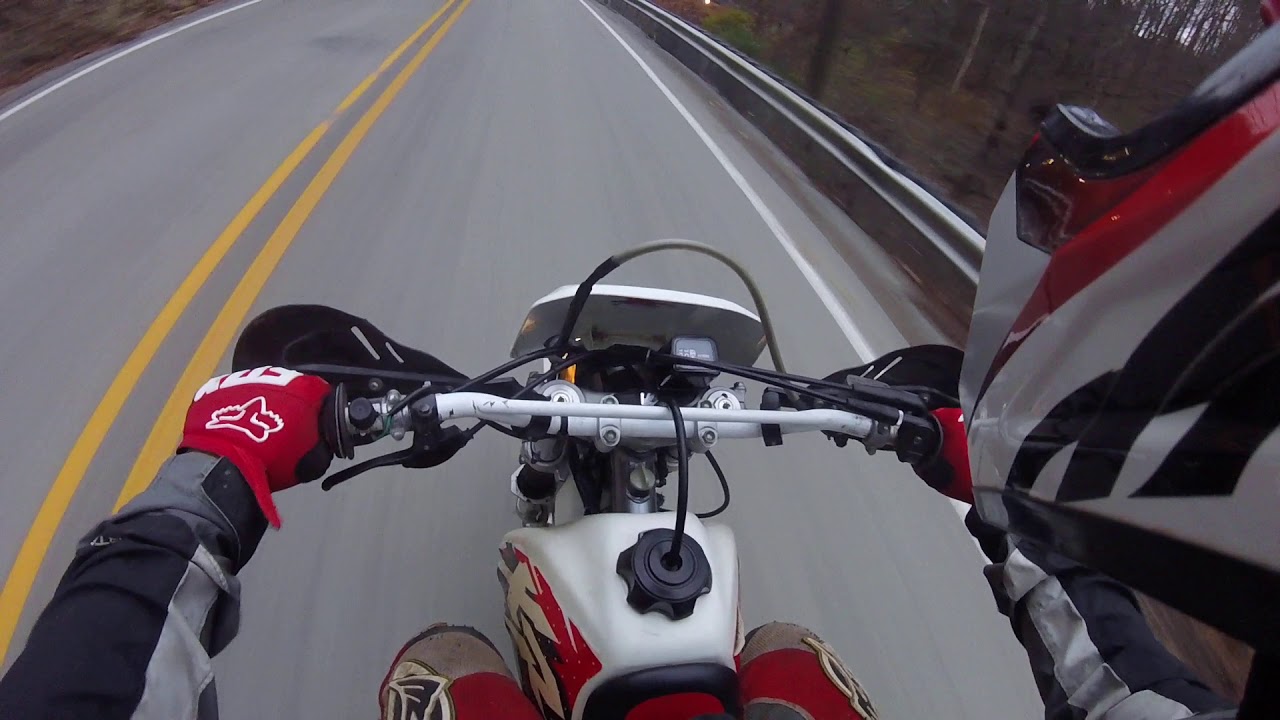 XR400 road ride - YouTube