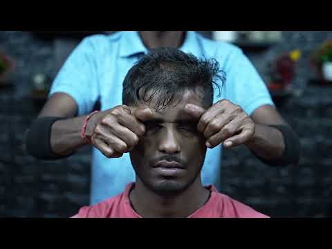 Indian Old School Barber Doing ASMR Head Massage With Neck Cracking | Scratching & Tapping ASMR