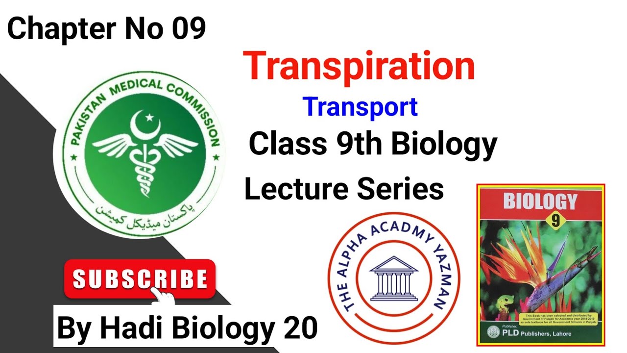 Transpiration Class 9 Biology By Hadi | Transport | Chapter No 09 - YouTube