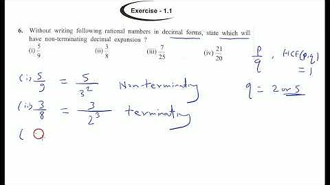 Without writing following rational numbers in decimal forms, state which will have non-terminating d