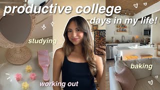 PRODUCTIVE COLLEGE DAYS IN MY LIFE! spring clothing haul, studying, working out, baking, etc!