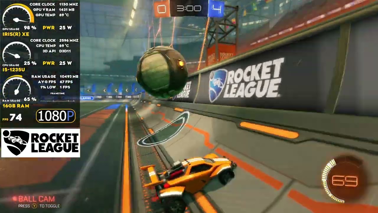 Rocket League Performance Test | i5-1235U | Iris Xe Graphics | 16GB RAM | 1080P Max Settings