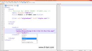 66  Audio in HTML   IT Bari com   Web Design Bangla Video Tutorial