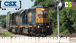 [CSXT]4422 GP40-2 & 4050 [SD40-3]LHF Leads Y105-28 Out the old Yard W/A Nice 1st Gen K5LA W/Horntaps
