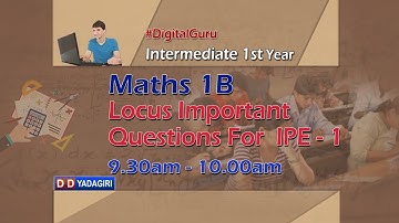 1st Inter Maths1B || Locus Important Questions For IPE-1 || Intermediate Education || April 03, 2021