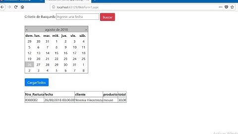 consulta de datos con filtros con fecha en asp net c# visual estudio 2017