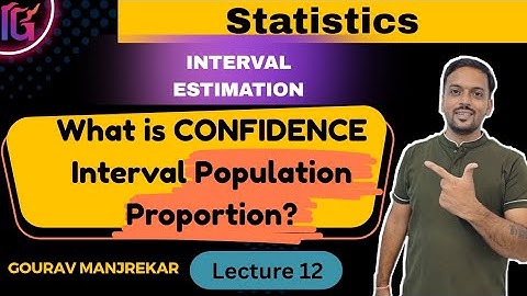 What is a CONFIDENCE Interval for Population Proportion?|Explanation with Example | Gourav Manjrekar