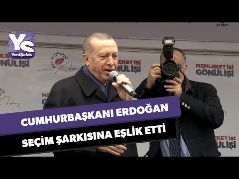 Cumhurbaşkanı Erdoğan seçim şarkısına eşlik etti