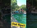 Triple front flips with dad in the pool!