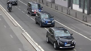 le cortege du Président Emmanuel Macron dans Paris