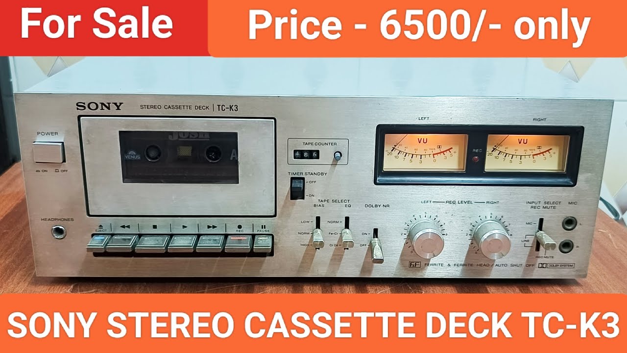 SONY STEREO CASSETTE DECK TC-K3 Made In Japan Contact No