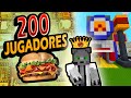 Hice que 200 JUGADORES Construyeran BURGER KING en Minecraft!!!