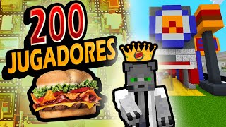 Hice que 200 JUGADORES Construyeran BURGER KING en Minecraft!!!