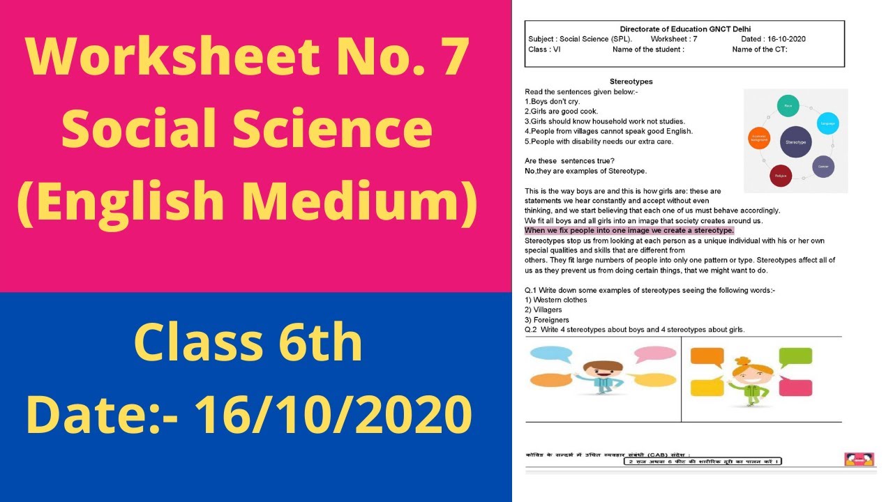 worksheet 7 sst class 6 16 10 2020 english medium worksheet 7 sst class6 social science worksheet 7 youtube