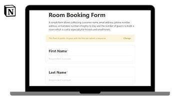 Room Booking Form | How to track room bookings in a form in @Notion