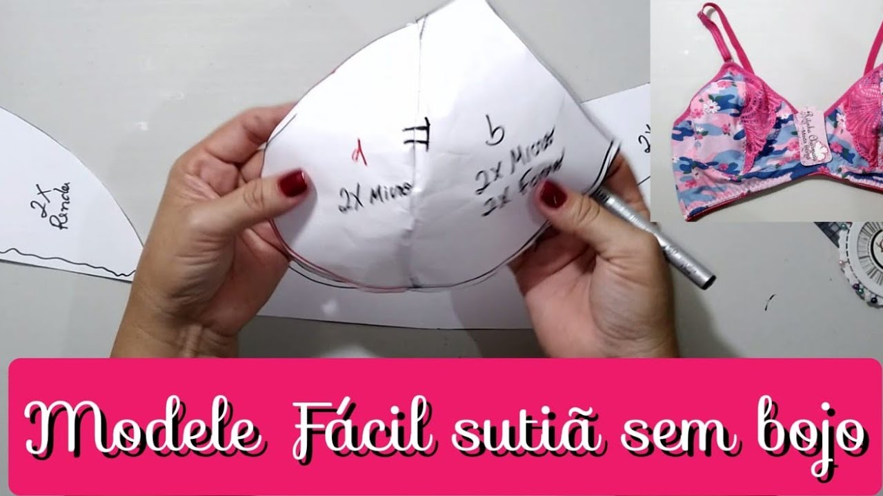 Como fazer o molde sutiã sem bojo  (PARTE 2)