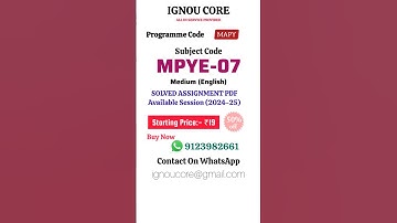 MPYE 07 Solved Assignment PDF 2024-25 in English, MAPY program MPYE-07 Solved assignments
