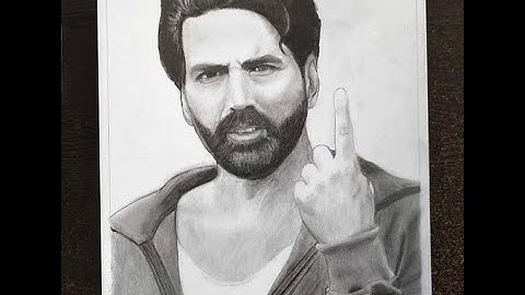 Drawing Akshay Kumar  Time lapse  video  || Draw with Ami ||