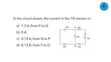 In the circuit shown, the current in the 1Ω resistor is:...