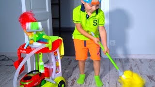 Тиша помогает МАМЕ!!!BABY helps Mommy! Kids Pretend Play with Cleaning Toys! Тиша помогает МАМЕ!!!BABY helps Mommy! Kids Pretend Play with Cleaning Toys!