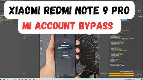 Xiaomi redmi note 9 pro mi account bypass unlock tools