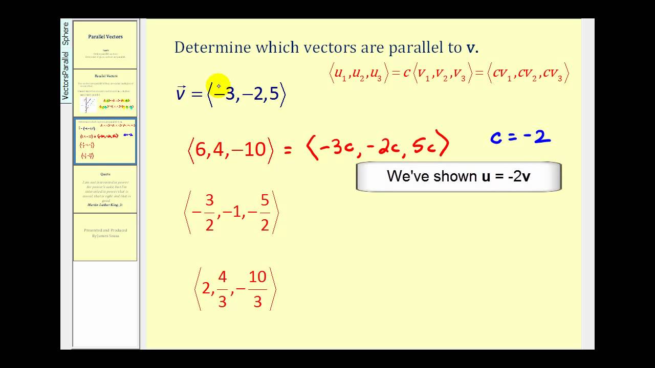 Parallel Vectors Youtube