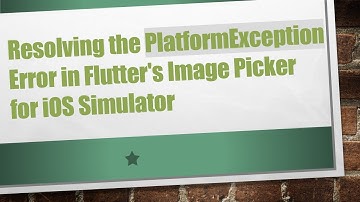 Resolving the PlatformException Error in Flutter