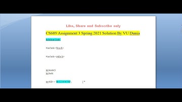 CS609 Assignment 3 Spring 2021 Solved By Vu Dunia || File In Description || Correct Solution ||