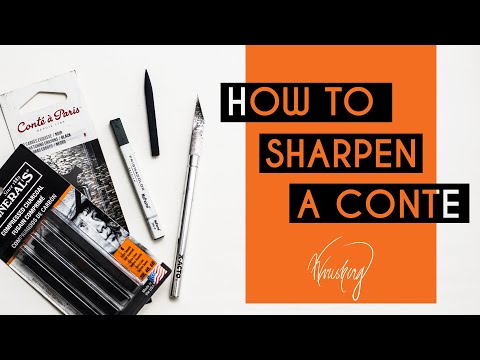 HOW TO SHARPEN A CONTE COMPRESSED CHARCOAL OR NEWPASTEL STICK