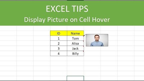 Display Picture on Cell Hover in Excel