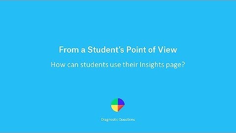 How can students use their Insights page? - Diagnostic Questions from a Student